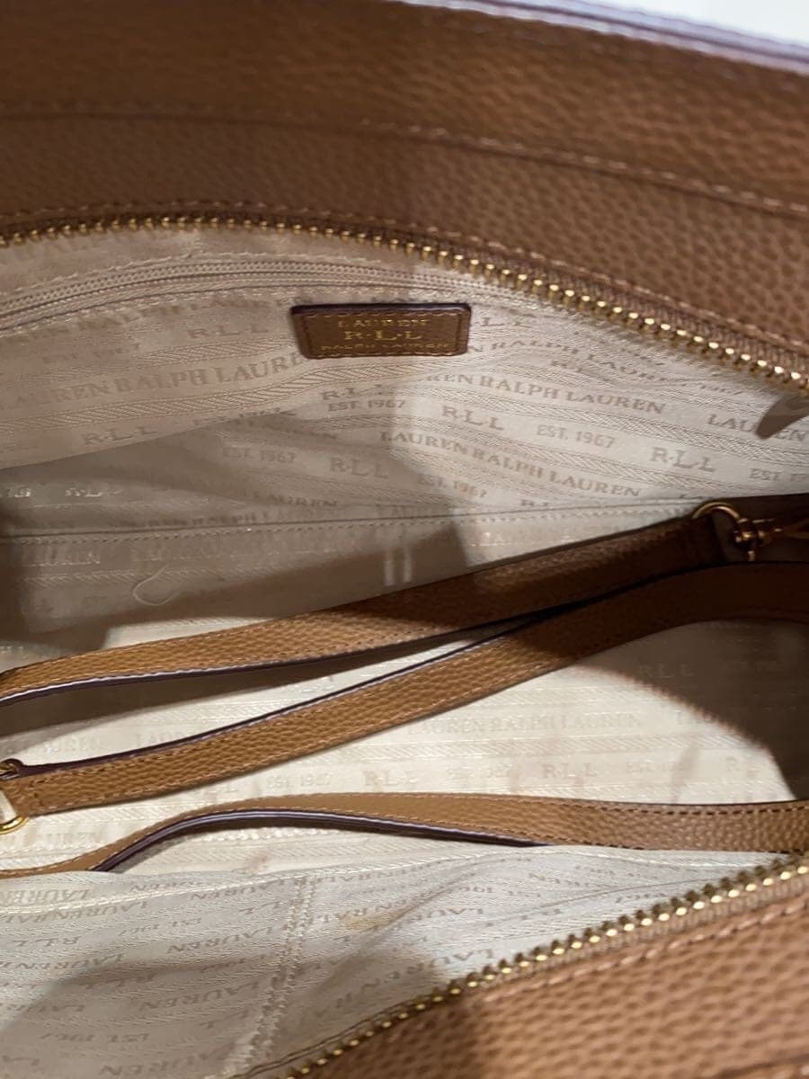 LAUREN RALPH LAUREN Carrington Brigitte Tote Shoulder Bag Leather BRW 6