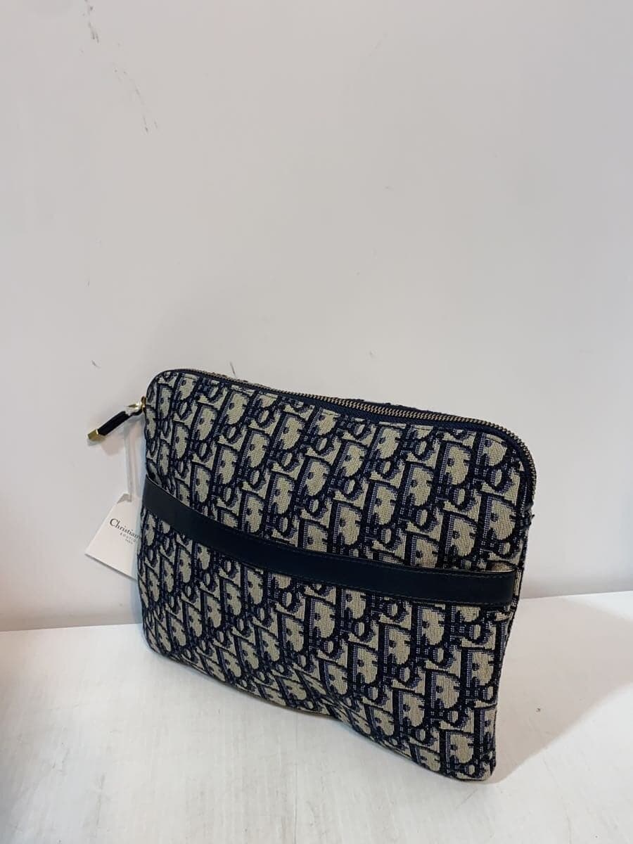 Christian Dior Oblique Pouch Canvas NVY All Over Pattern 26-MA-0199 2