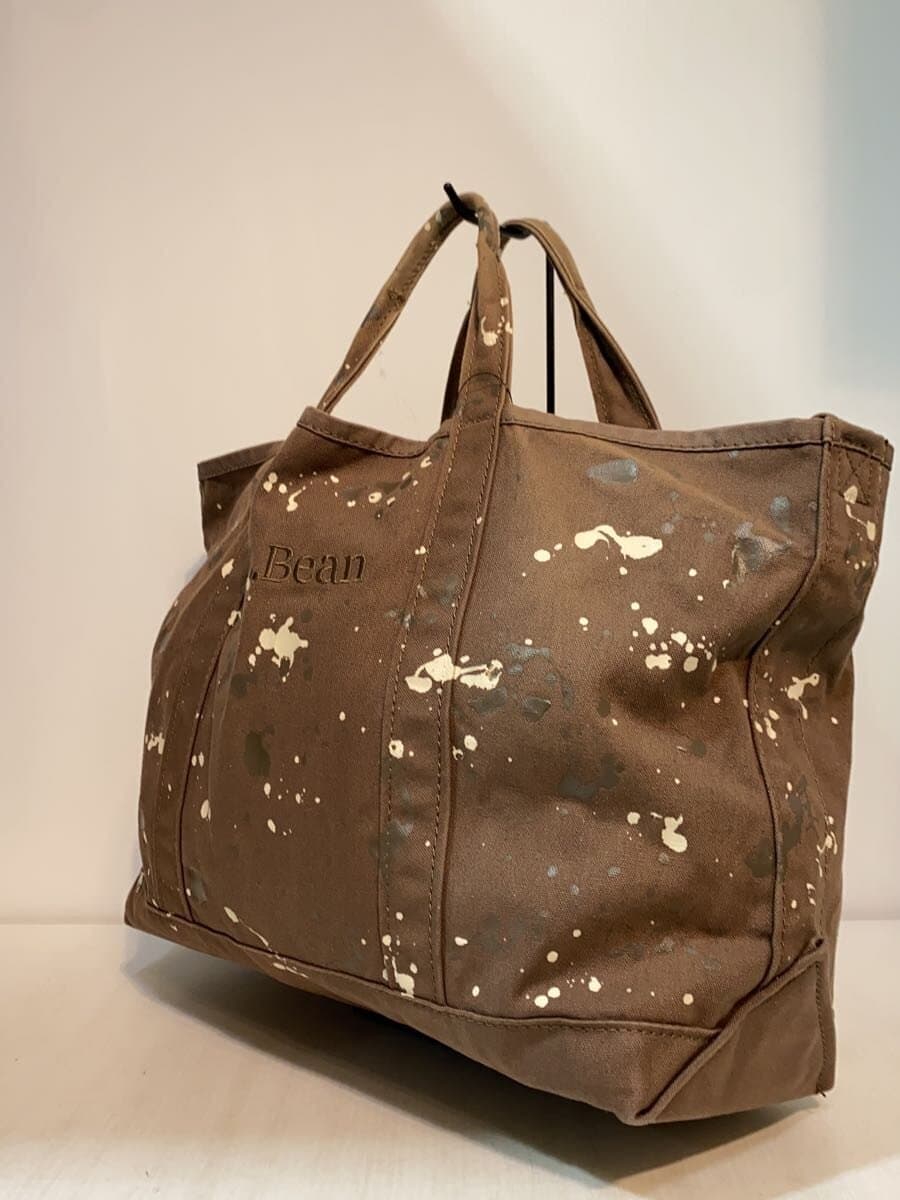 L.L.Bean Grocery Tote Bag Cotton Brown All Over Pattern 516836 2