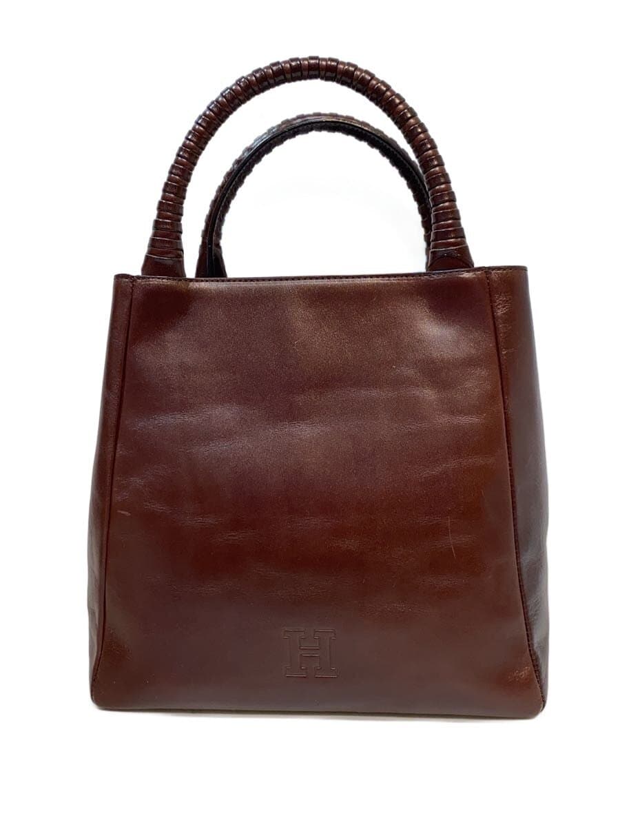 HIROFU Trapezoid Tote Bag Leather Brown