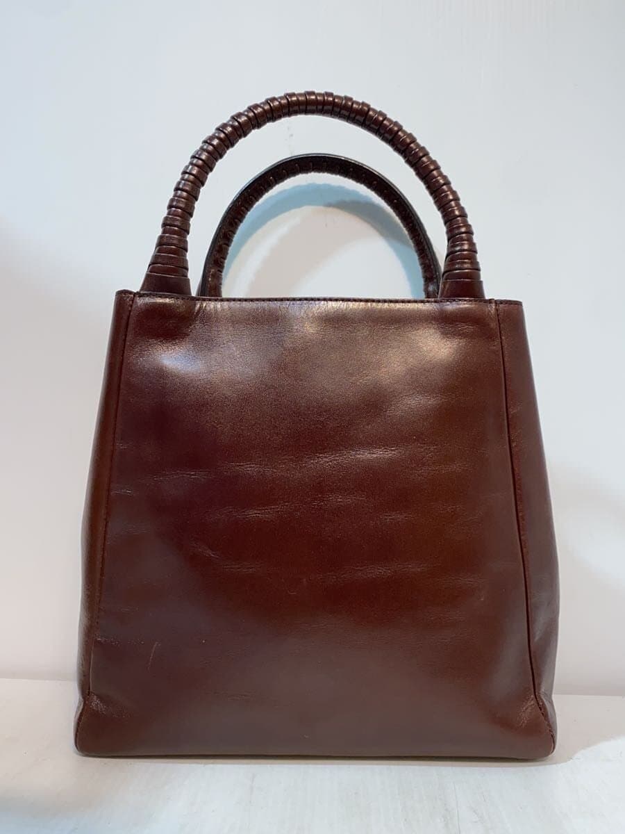 HIROFU Trapezoid Tote Bag Leather Brown 3