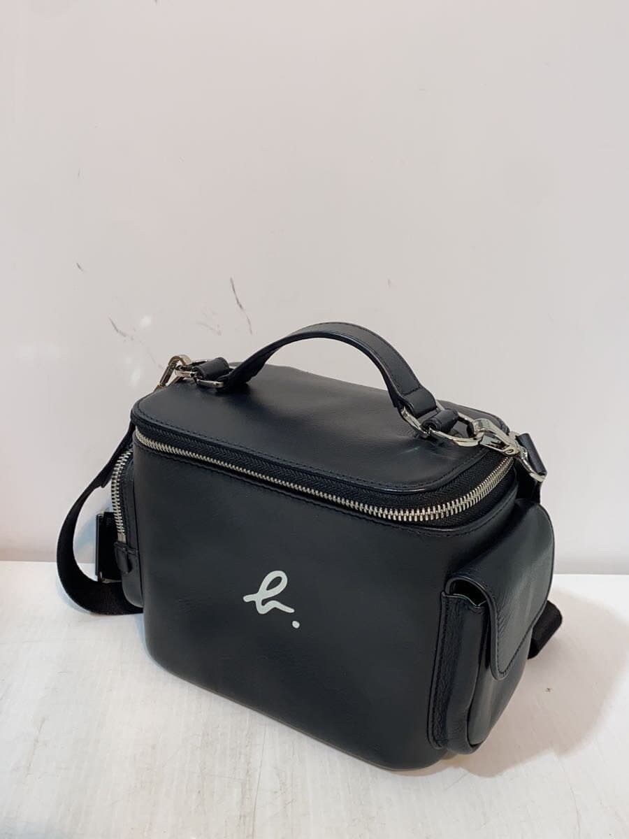 agnes b.VA Ni TY 2-Way Shoulder Bag Cowhide BLK UAS03-01 2