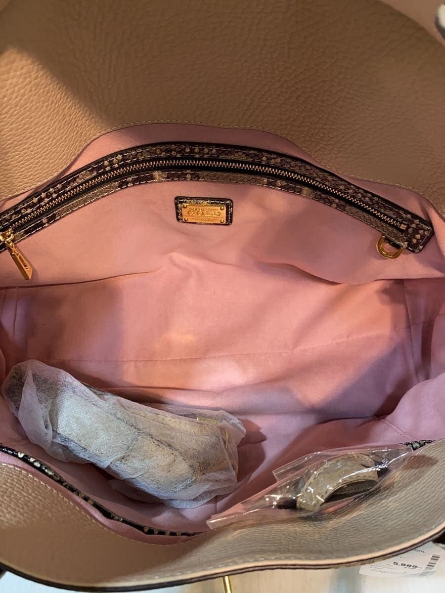 COCOCELUX GOLD Hercules GOLD Shrink Belt Design 2WAY Handbag -- BEG 6