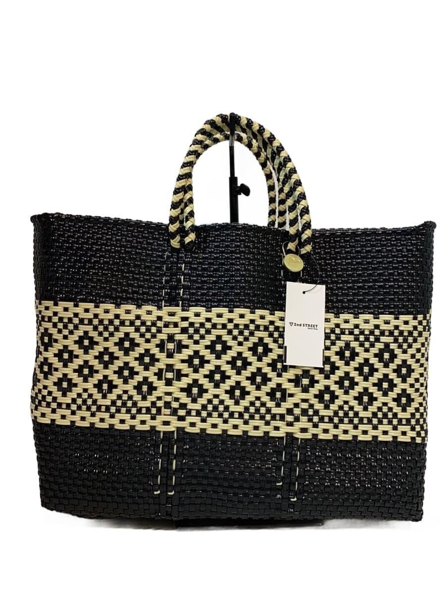 Letter MERCADO-BAG MIMOSA Tote Bag -- BLK Floral Pattern