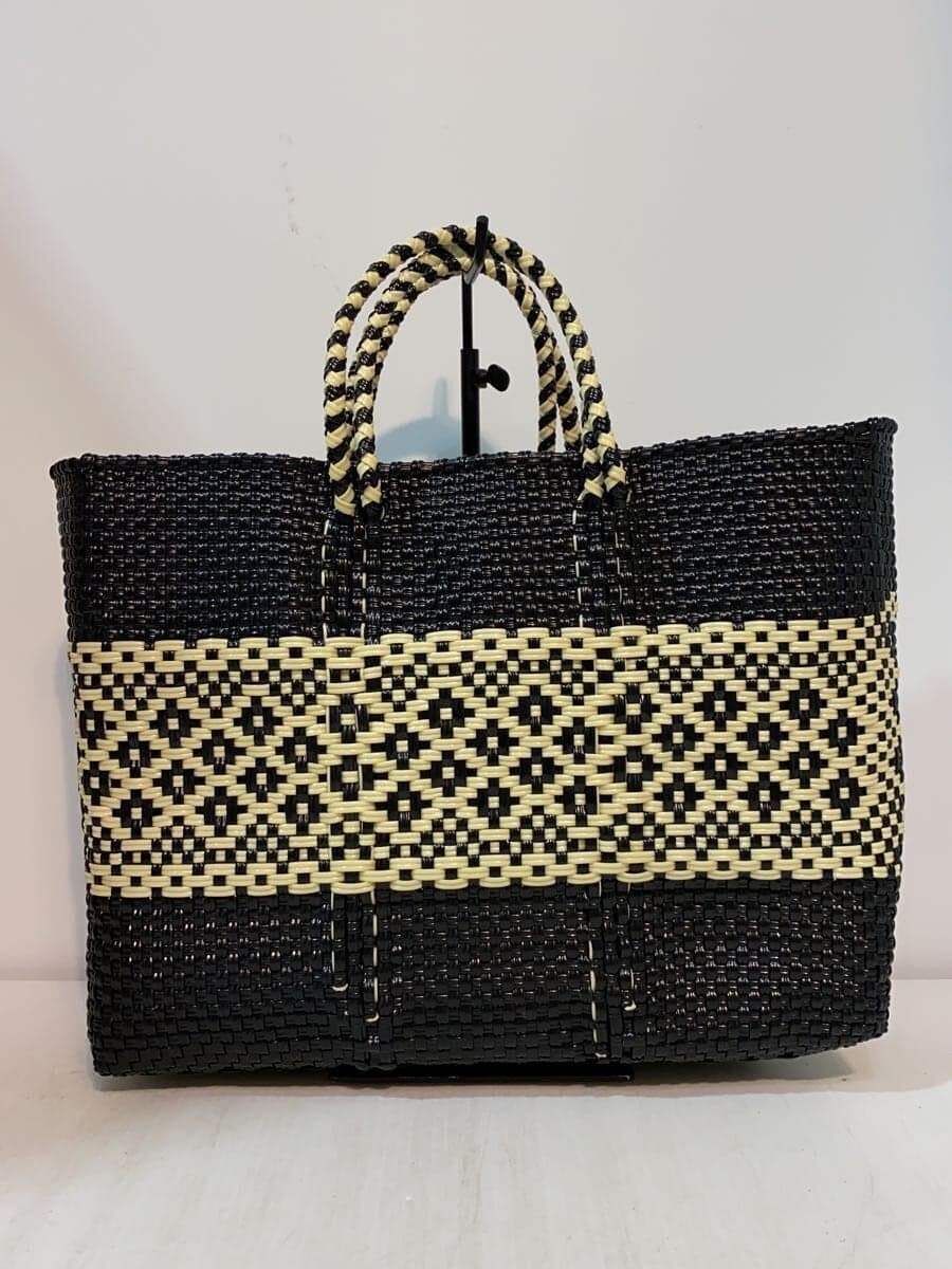 Letter MERCADO-BAG MIMOSA Tote Bag -- BLK Floral Pattern 3