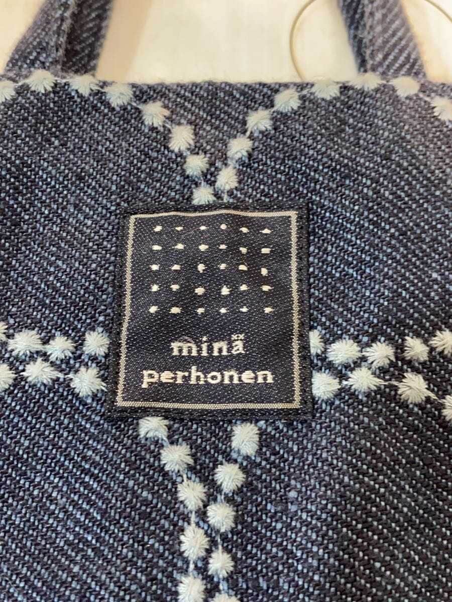 mina perhonentambourine toast bag toast bag tote bag -- NVY all-over pattern 5