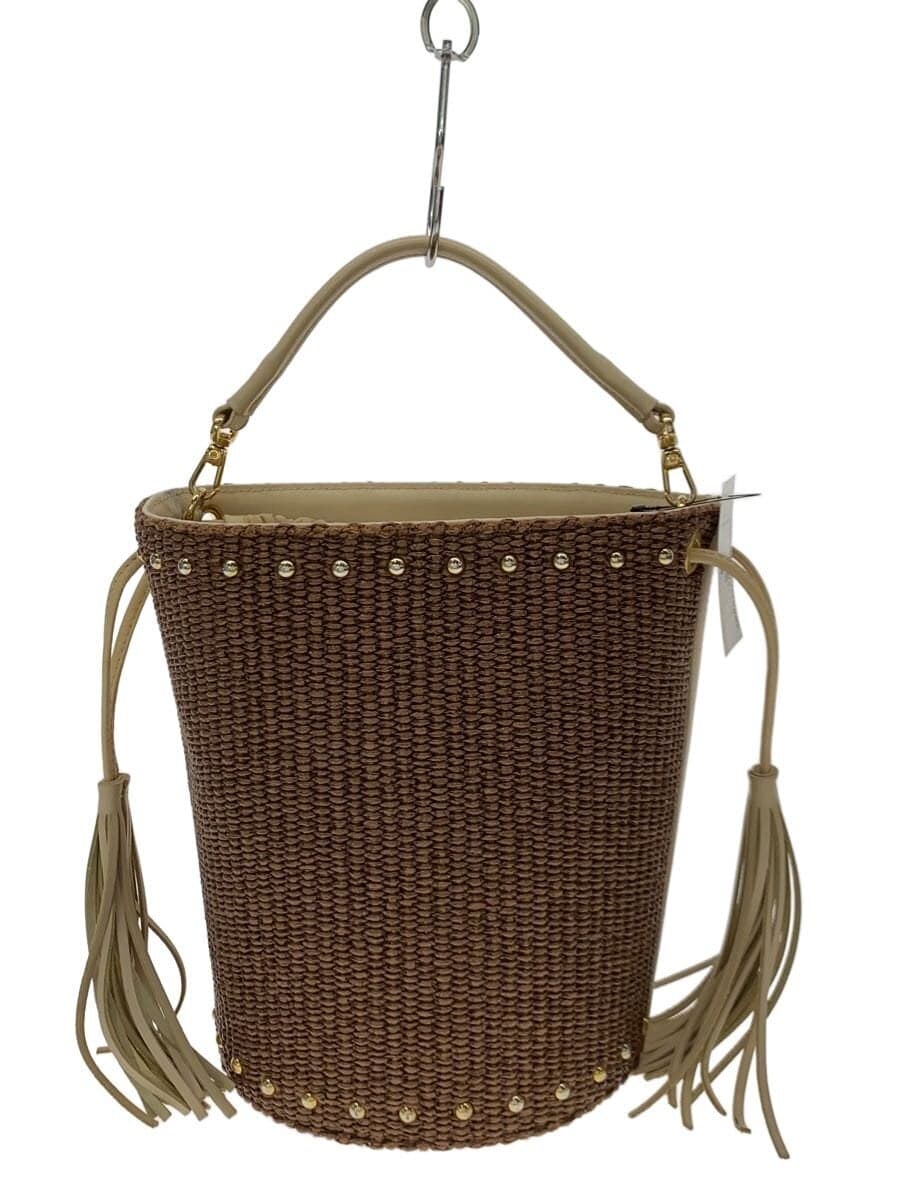 CHRISTIAN VILLA Basket Handbag -- BRW Plain
