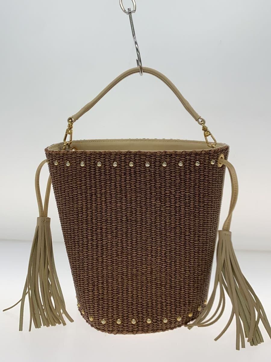 CHRISTIAN VILLA Basket Handbag -- BRW Plain 3