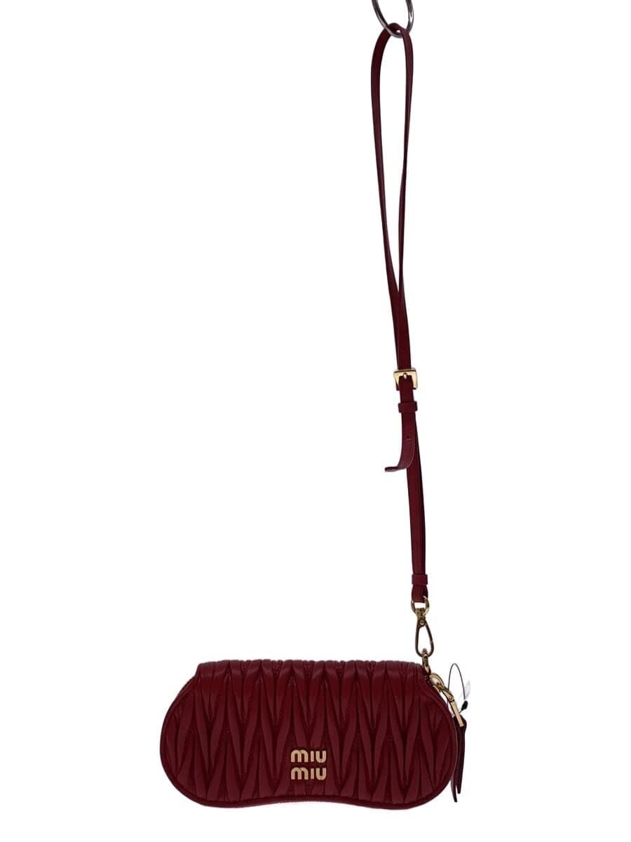 MIU MIU Pouch Leather RED 245