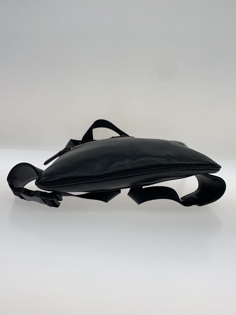 PRADA shoulder bag leather black plain 4