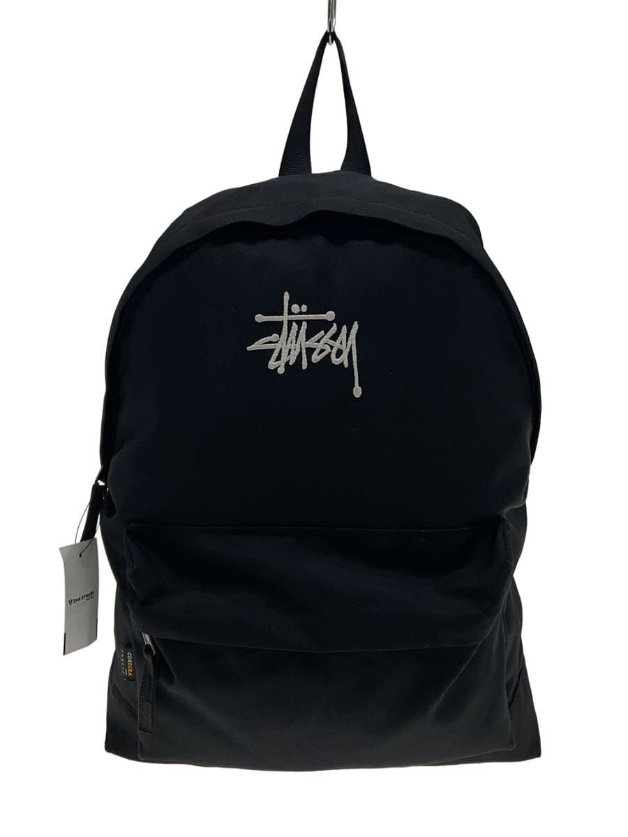 STUSSY backpack Cotton BLK Plain
