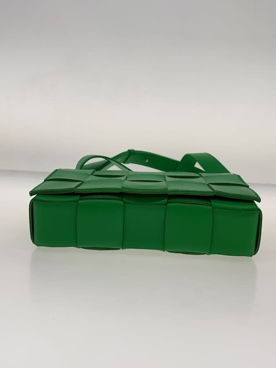 BOTTEGA VENETA Cassette Shoulder Bag Leather Green Solid Color 4