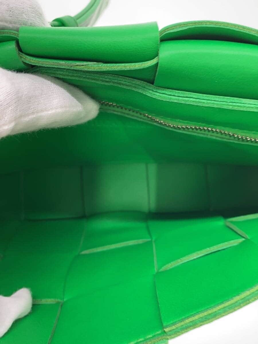 BOTTEGA VENETA Cassette Shoulder Bag Leather Green Solid Color 6
