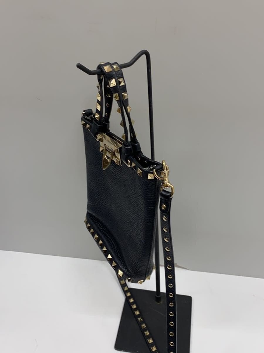 VALENTINO GARAVANI Rockstud Mini 2-Way Shoulder Bag Leather Black 2