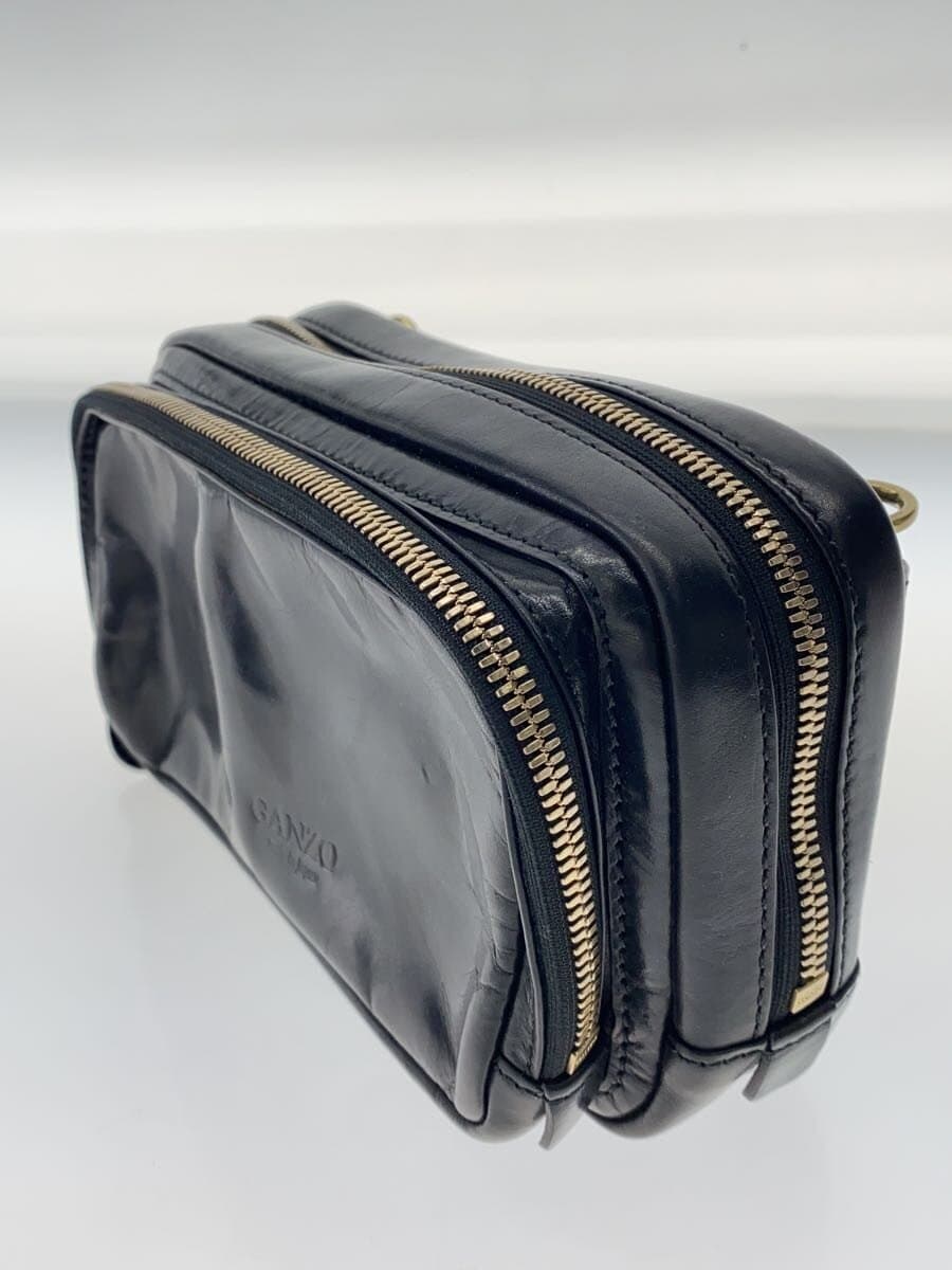 GANZO Mini Shoulder Bag Leather BLK Solid 2