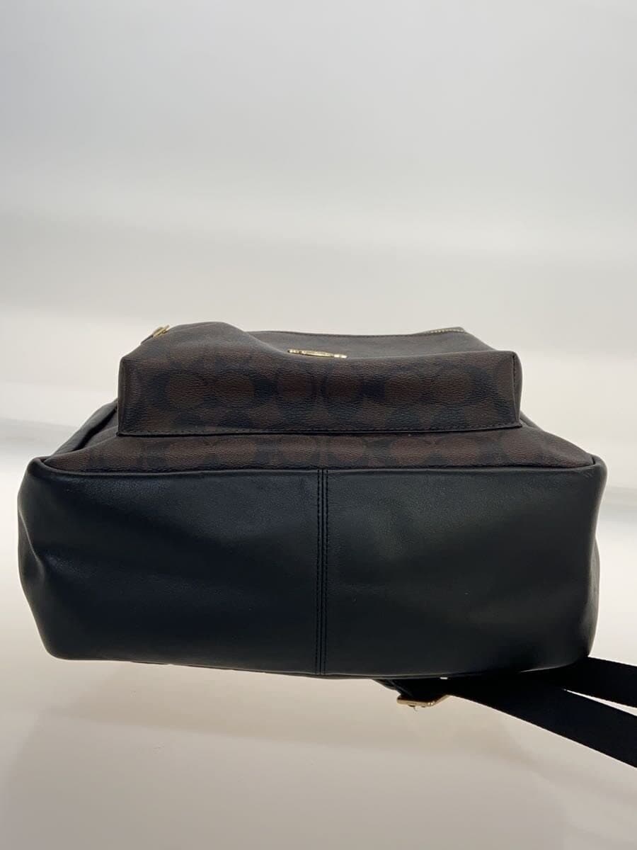 COACH Charlie Backpack Signature Black Leather Leather BRW Allover Pattern 4