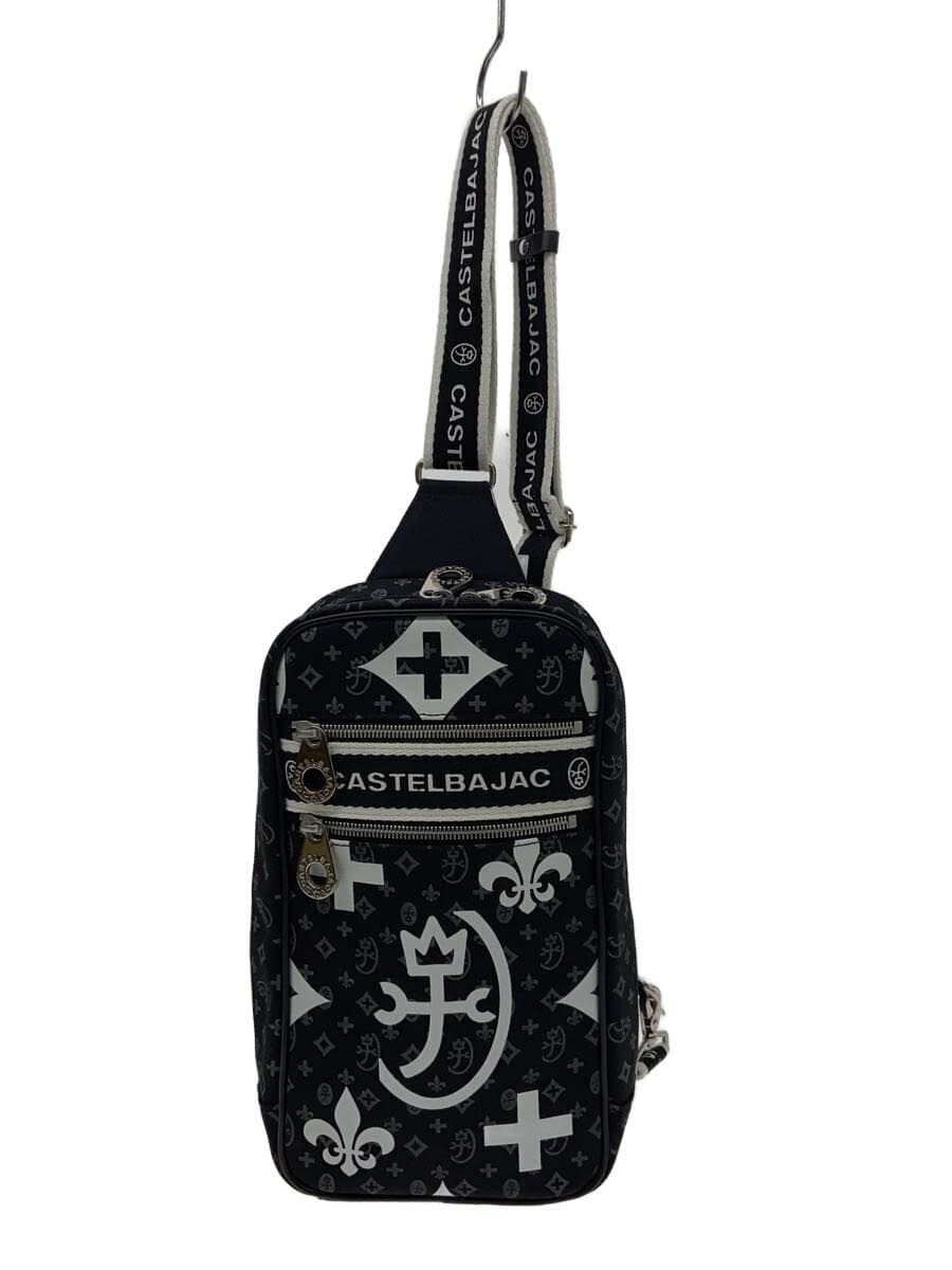 CASTELBAJAC shoulder bag canvas BLK all-over pattern
