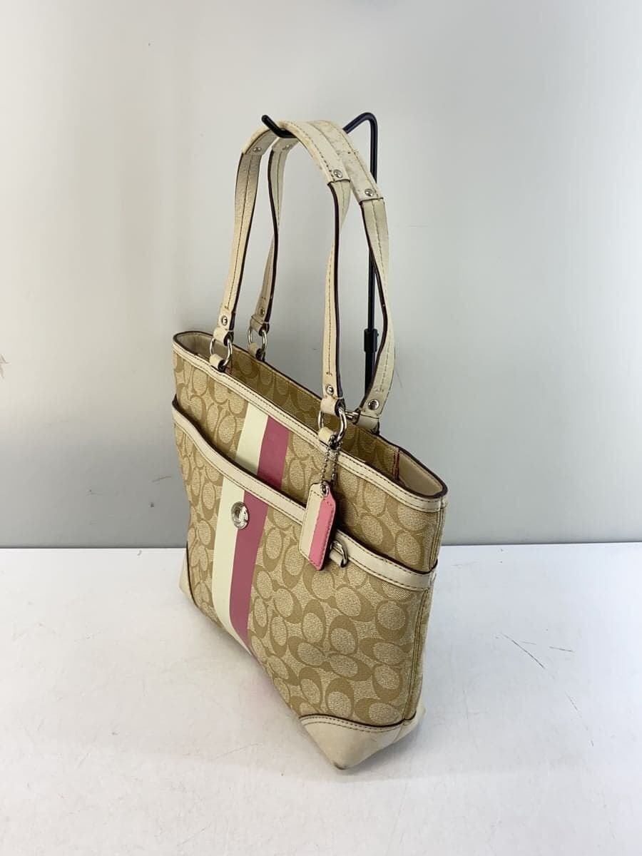 COACH Tote Bag_Heritage Stripe_Signature_Beige -- BEG F14477 2