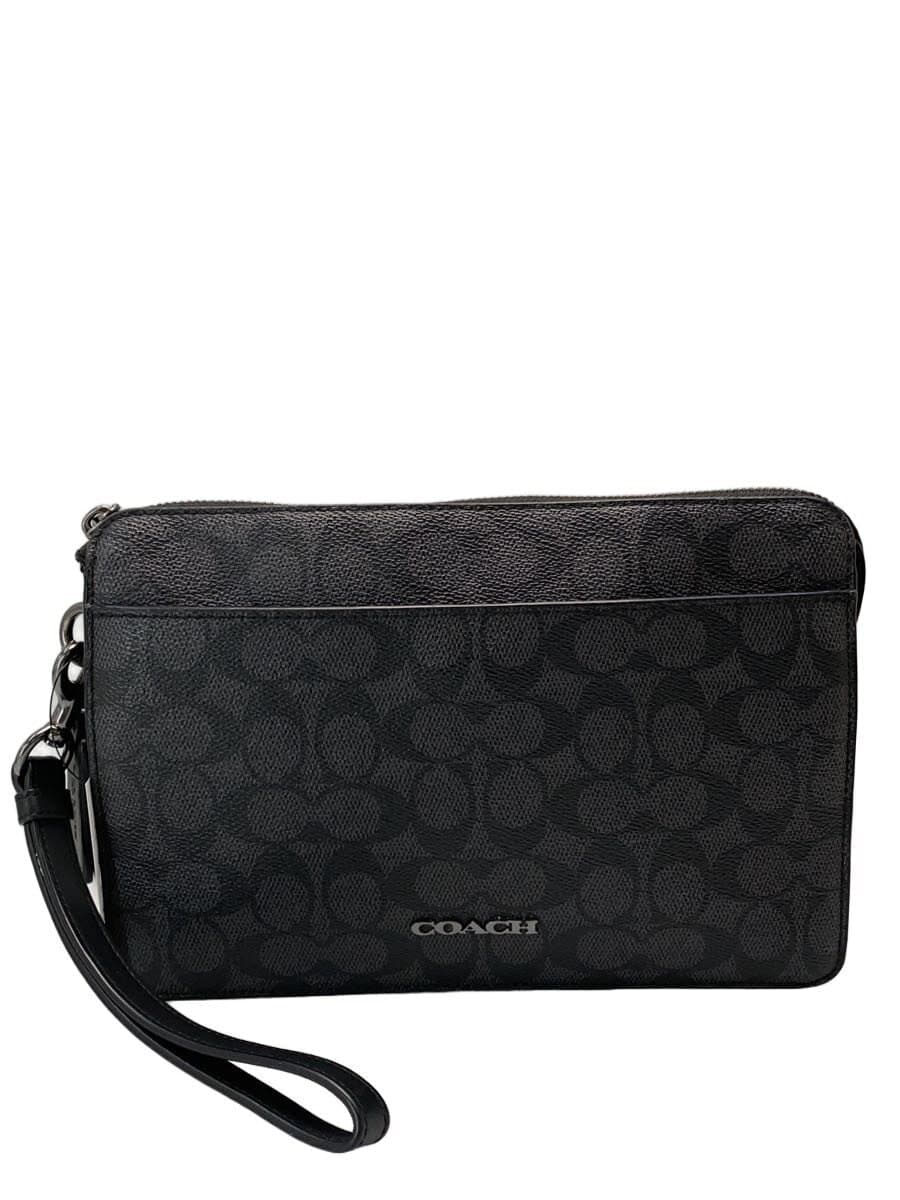 COACH Second Bag Leather BLK All Over Pattern CW168