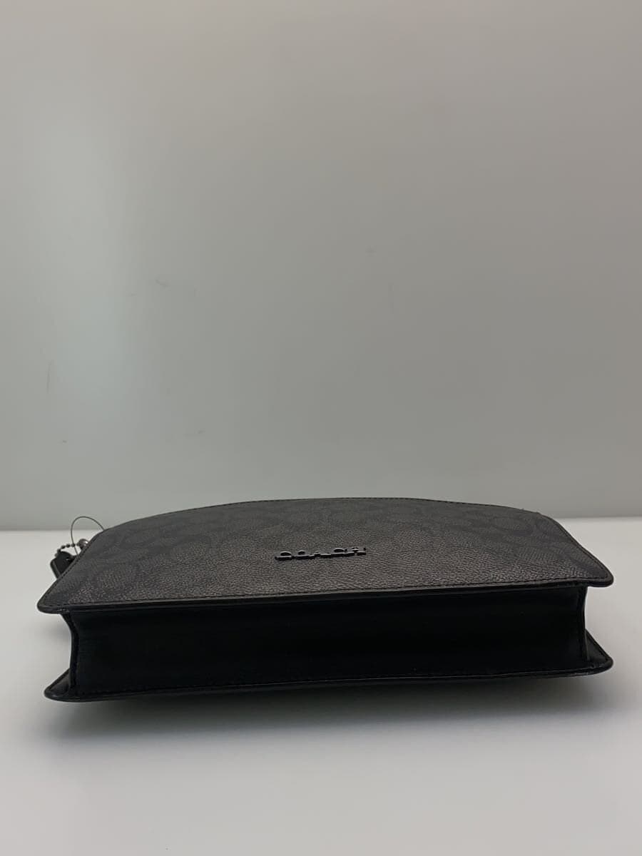 COACH Second Bag Leather BLK All Over Pattern CW168 4