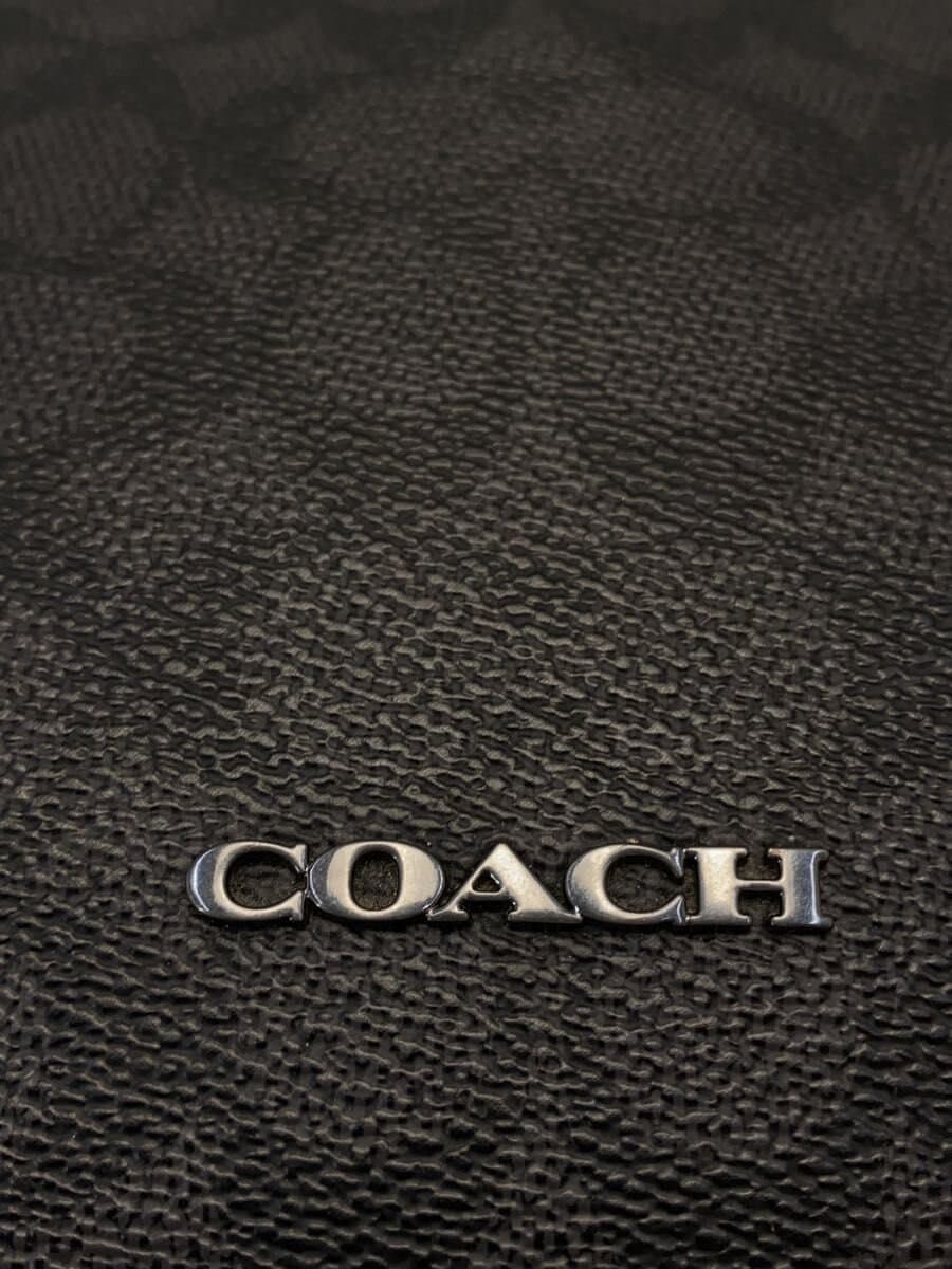 COACH Second Bag Leather BLK All Over Pattern CW168 5