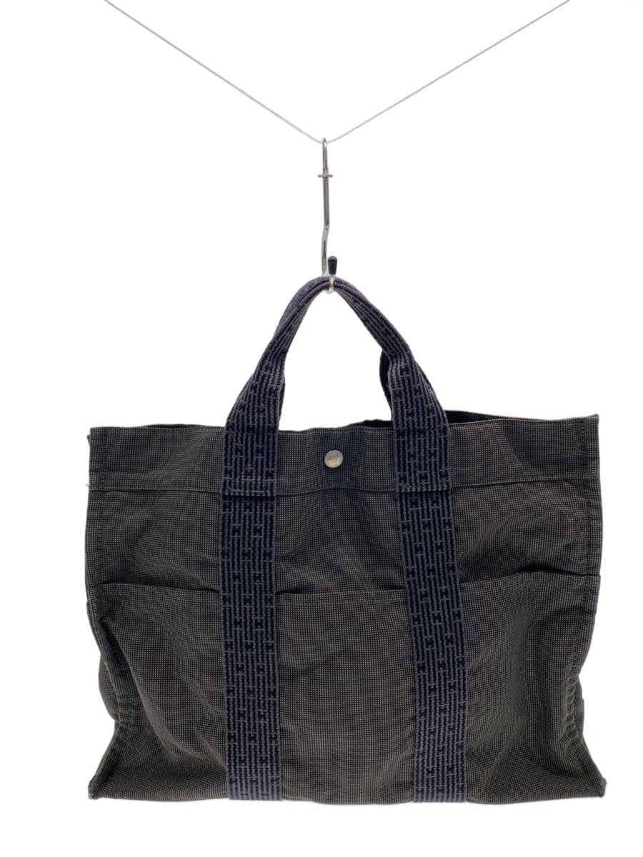 HERMES Tote Bag Cotton GRY Solid
