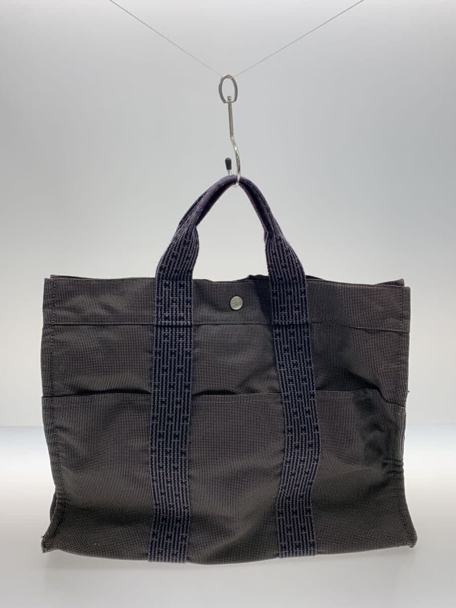 HERMES Tote Bag Cotton GRY Solid 3