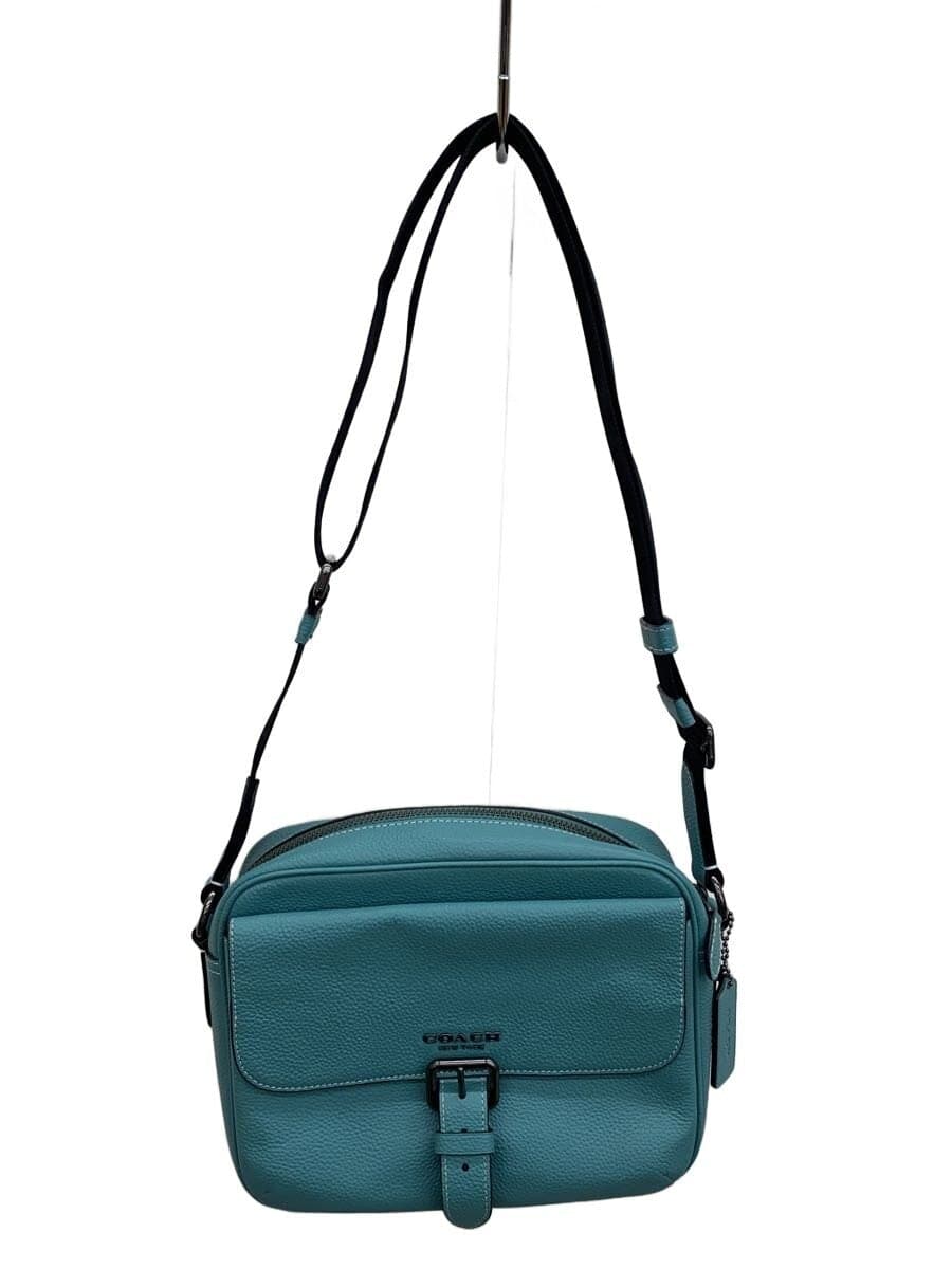 COACH Hudson Shoulder Bag Leather Blue Solid C5399