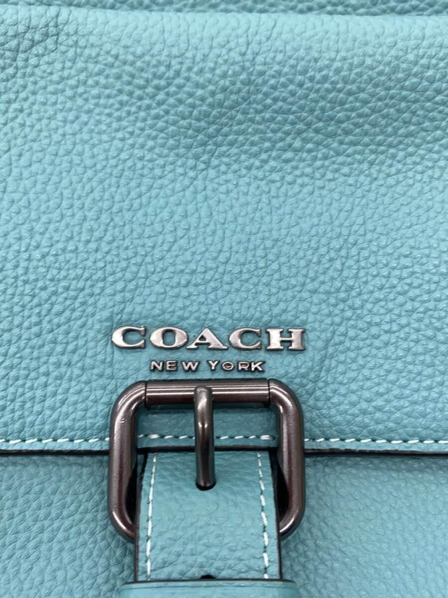 COACH Hudson Shoulder Bag Leather Blue Solid C5399 5