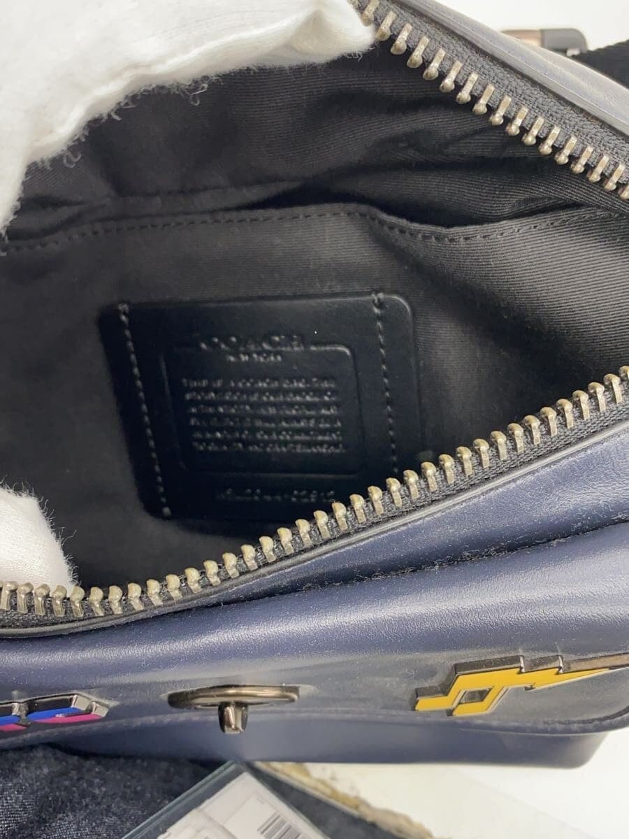 COACH Waist Bag Leather NVY C2912 6