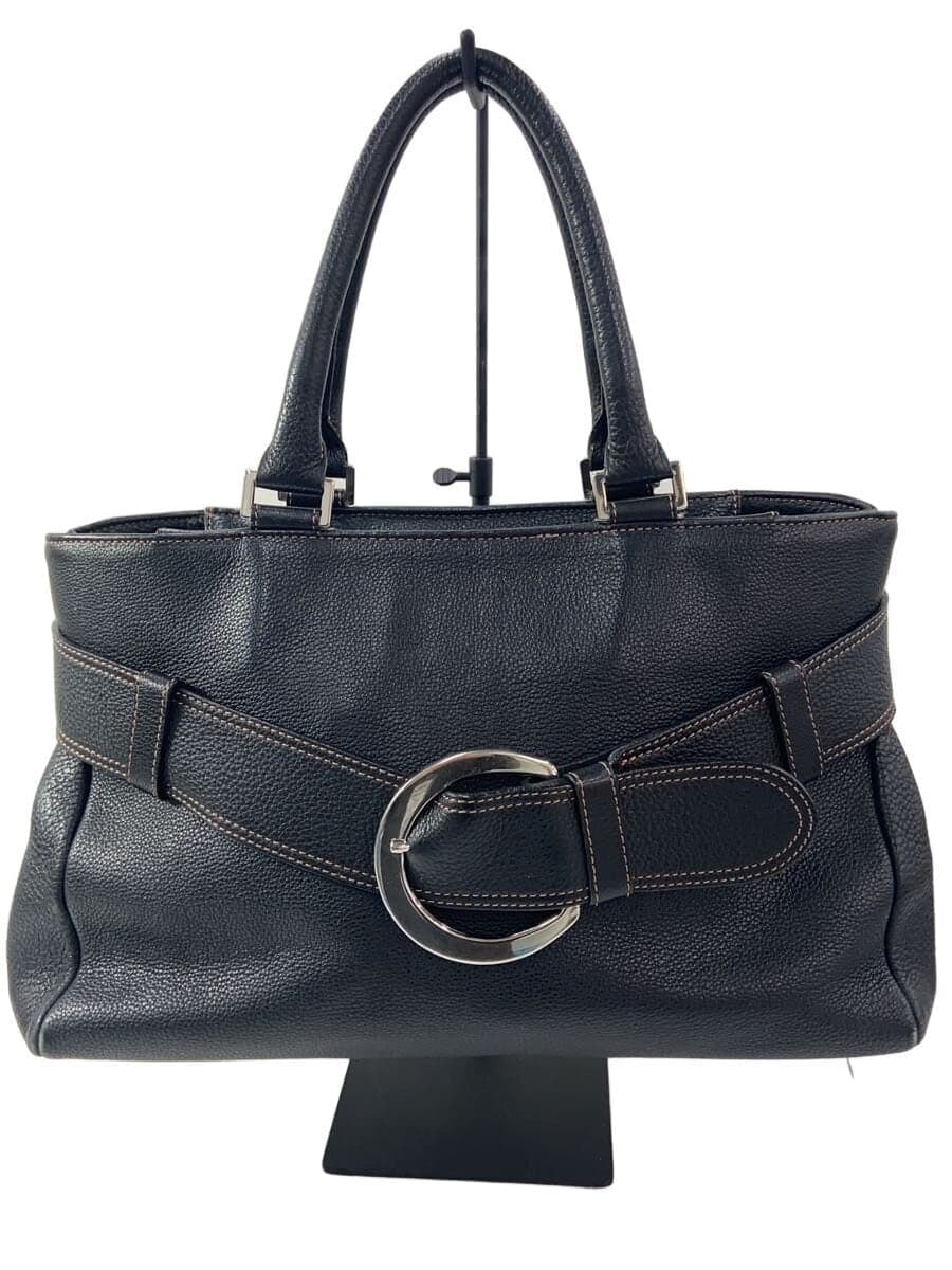 Kitamura Handbag Leather BLK Solid