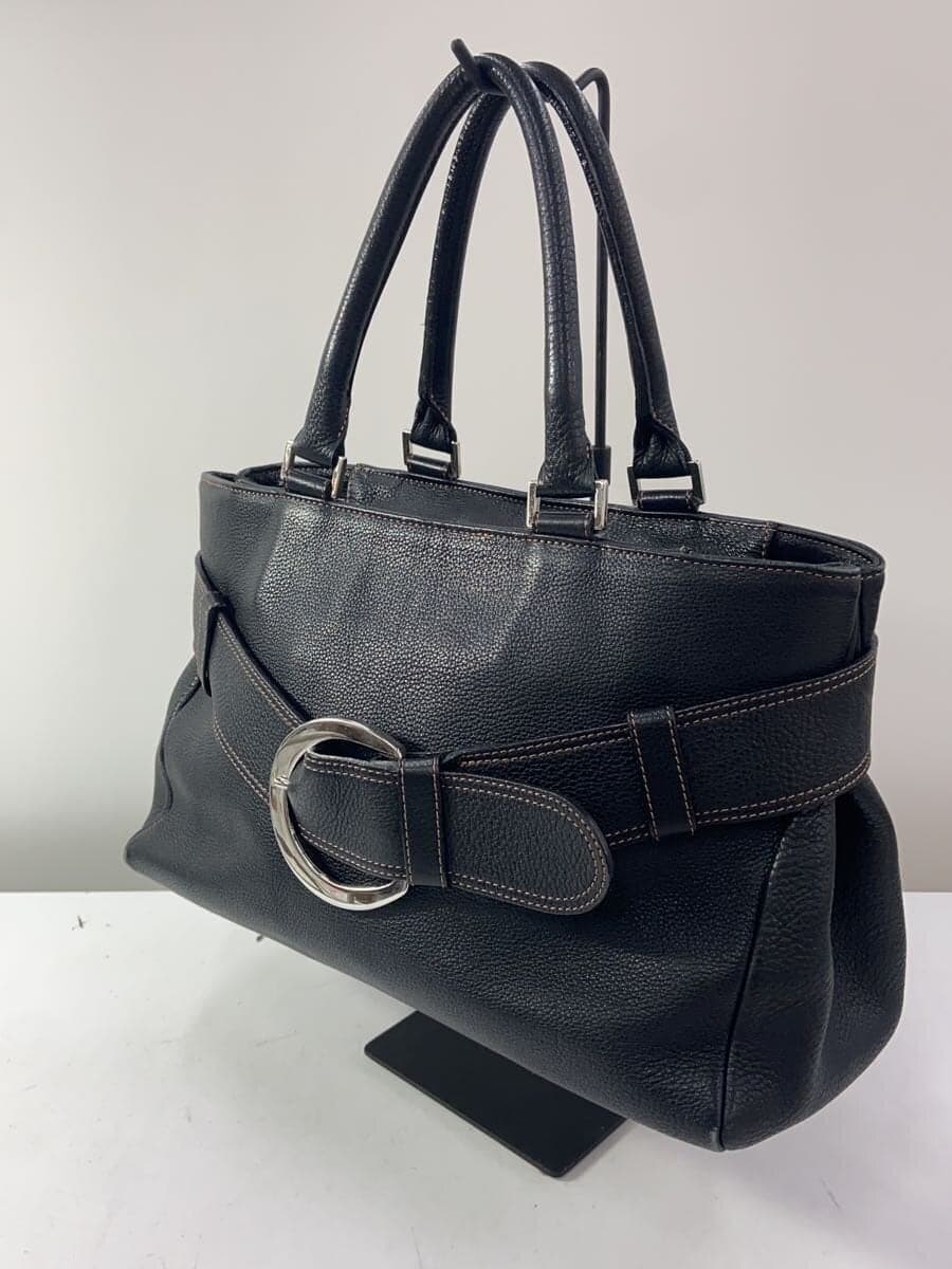 Kitamura Handbag Leather BLK Solid 2