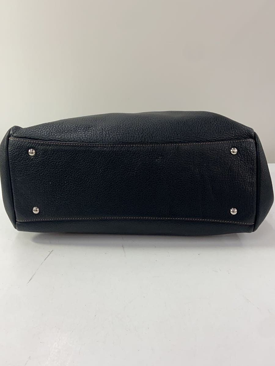 Kitamura Handbag Leather BLK Solid 4