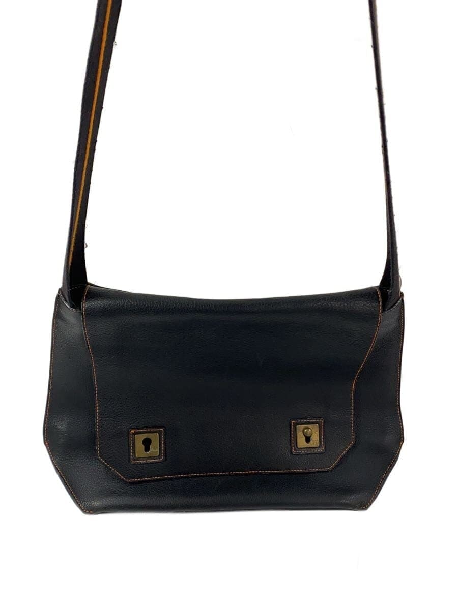 Paul Smith Shoulder Bag Leather Black Solid Color