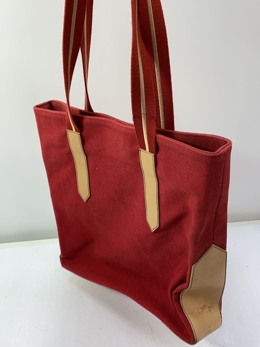 Paul Smith Tote Bag Canvas Red Solid Color 2