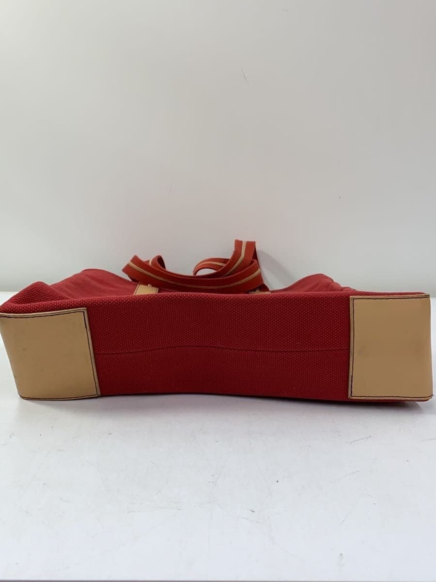 Paul Smith Tote Bag Canvas Red Solid Color 4