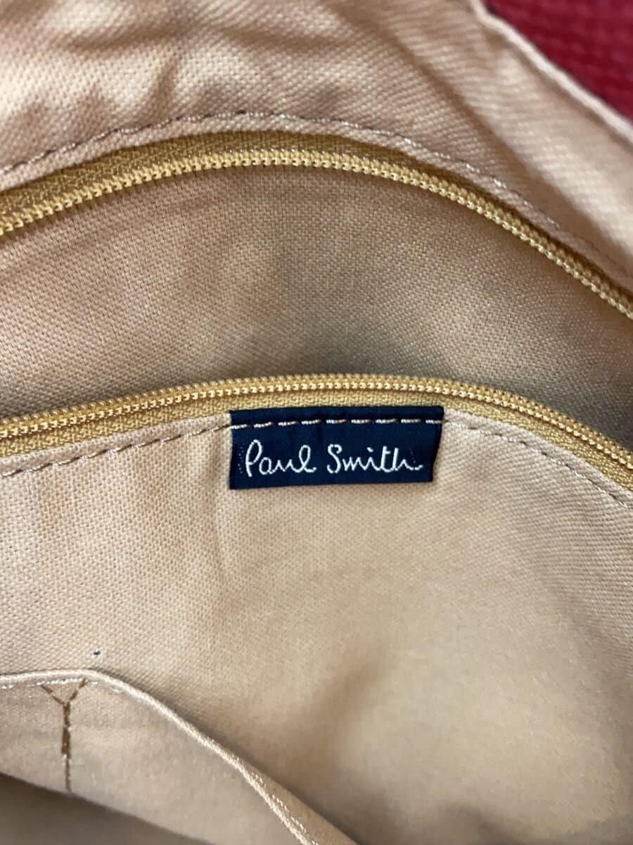 Paul Smith Tote Bag Canvas Red Solid Color 5