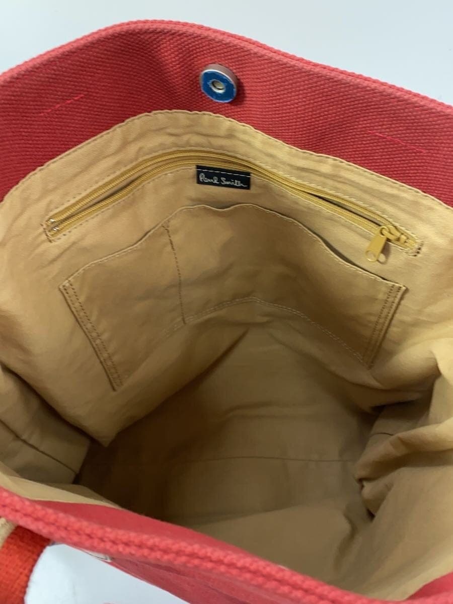 Paul Smith Tote Bag Canvas Red Solid Color 6