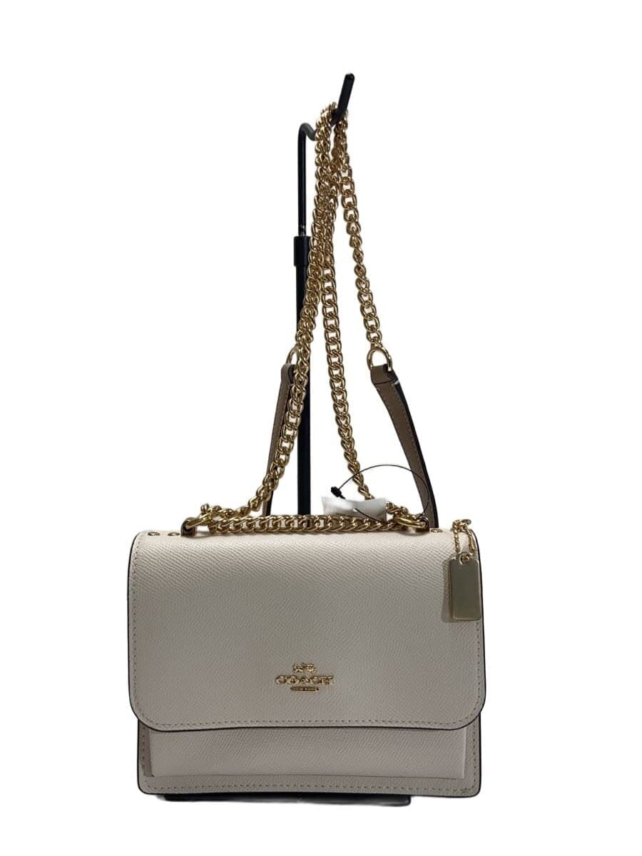 COACH Shoulder Bag Leather CRM Solid Color CZ987