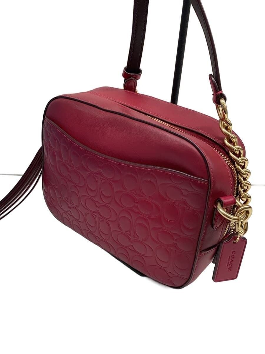 COACH Shoulder Bag Leather RED All Over Pattern 39184 2