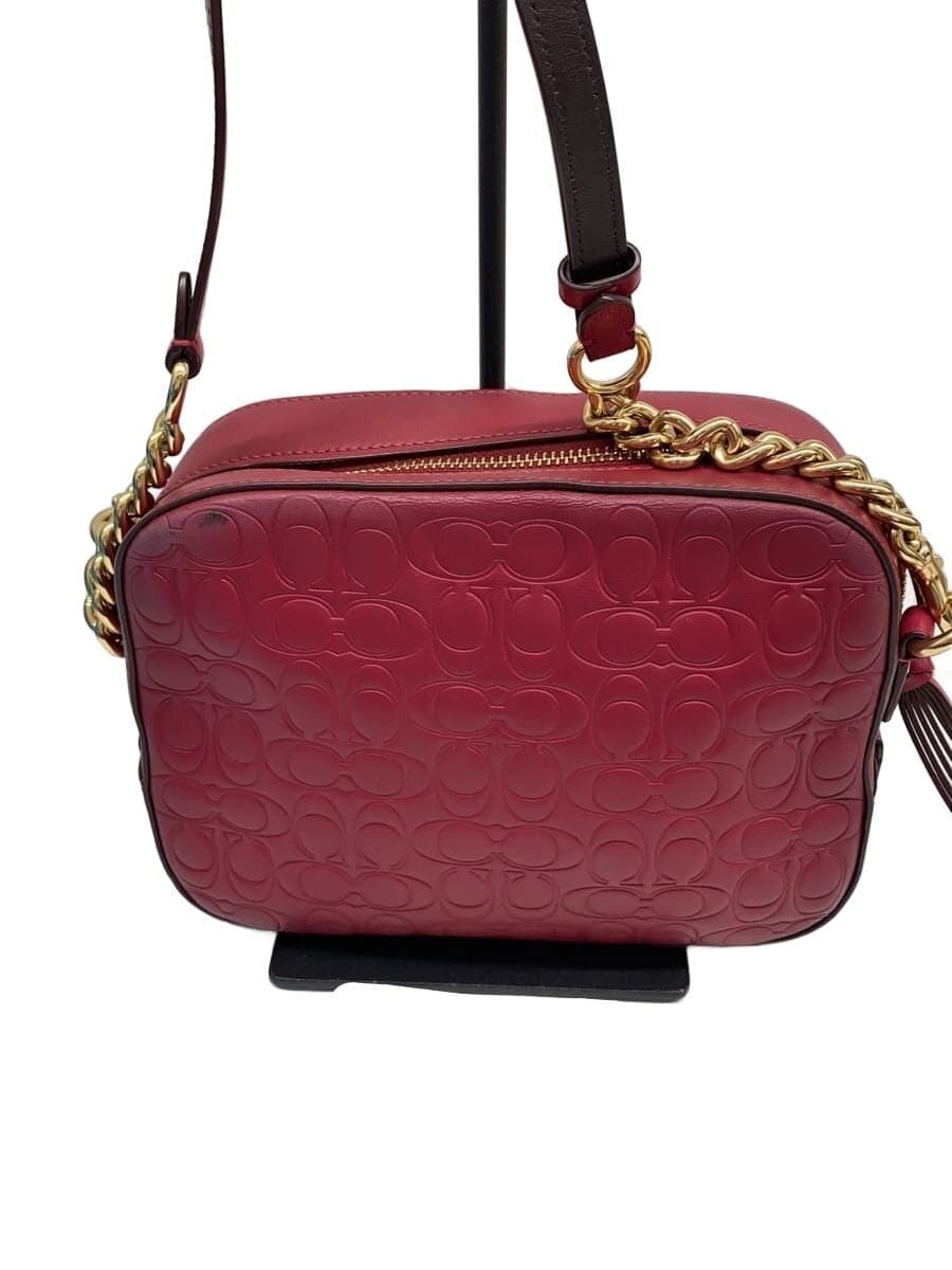 COACH Shoulder Bag Leather RED All Over Pattern 39184 3