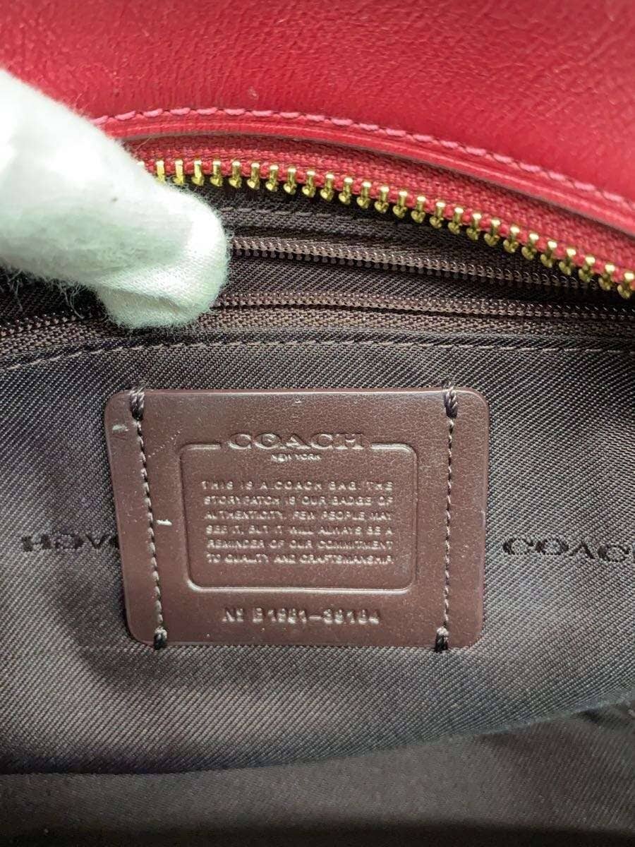 COACH Shoulder Bag Leather RED All Over Pattern 39184 5