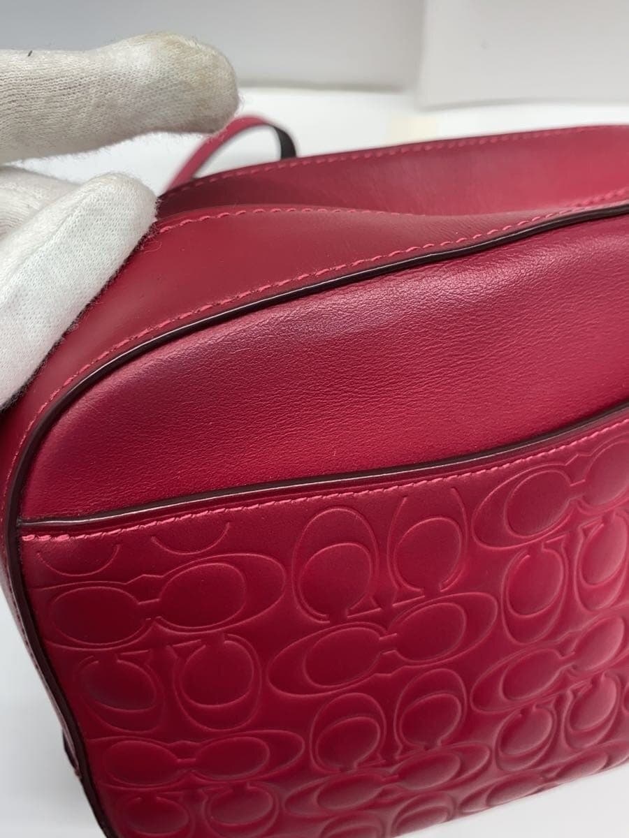 COACH Shoulder Bag Leather RED All Over Pattern 39184 7