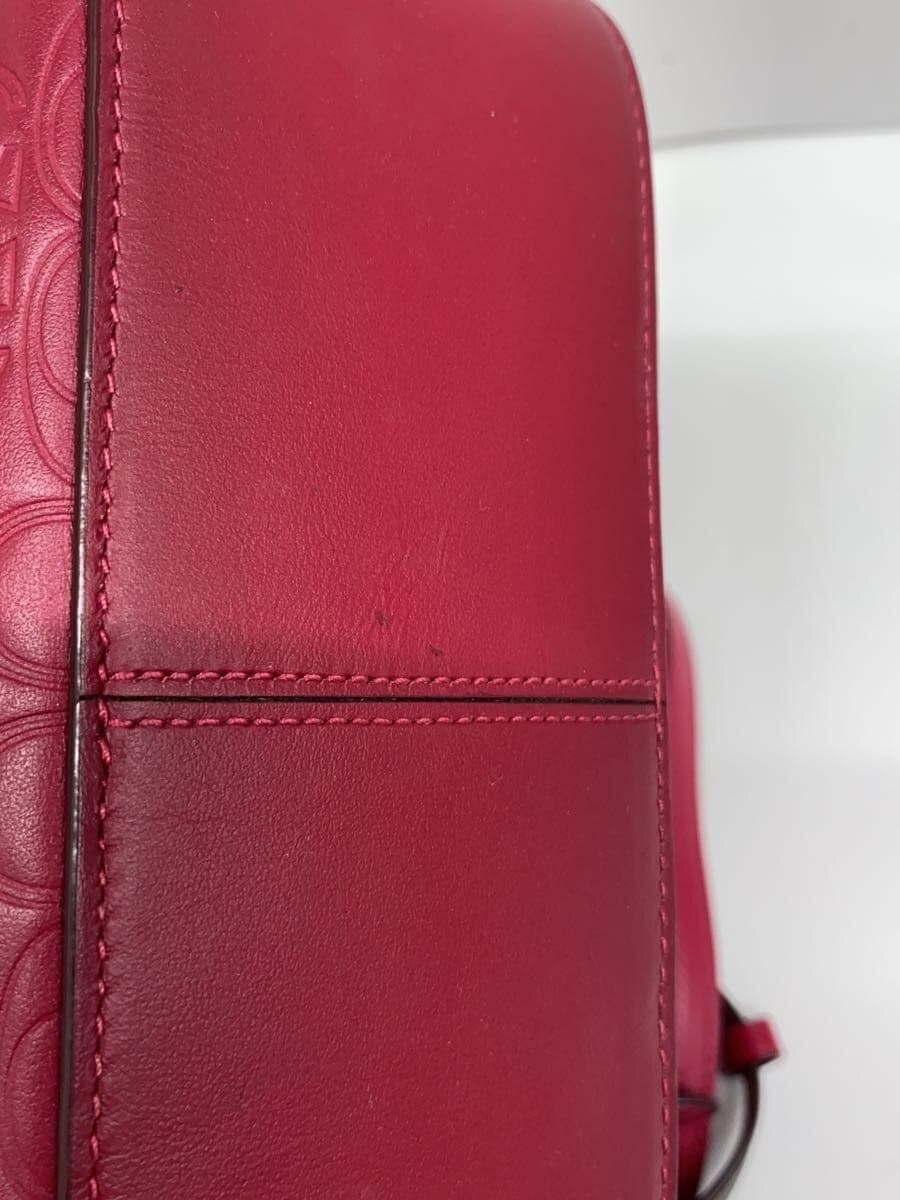 COACH Shoulder Bag Leather RED All Over Pattern 39184 8