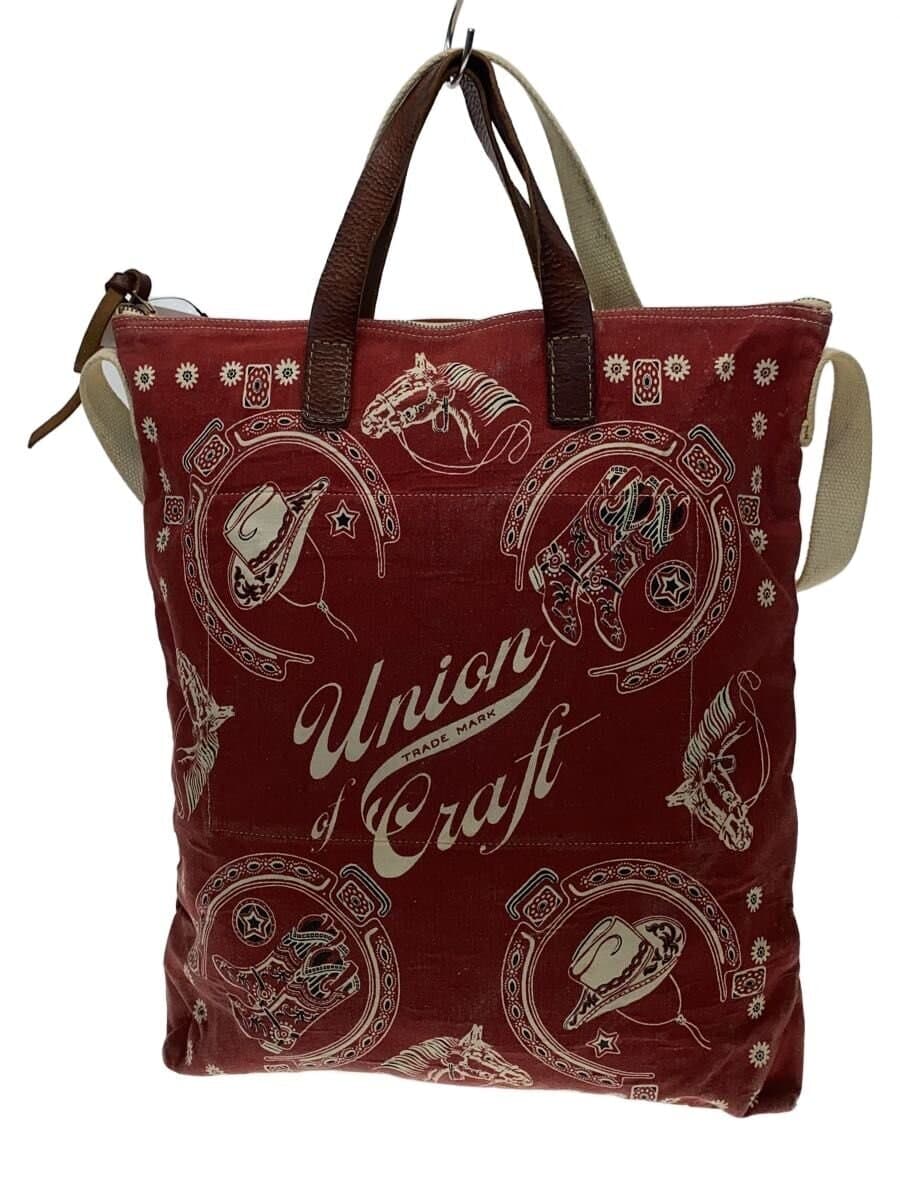 RRL Tote Bag Cotton RED All-over pattern