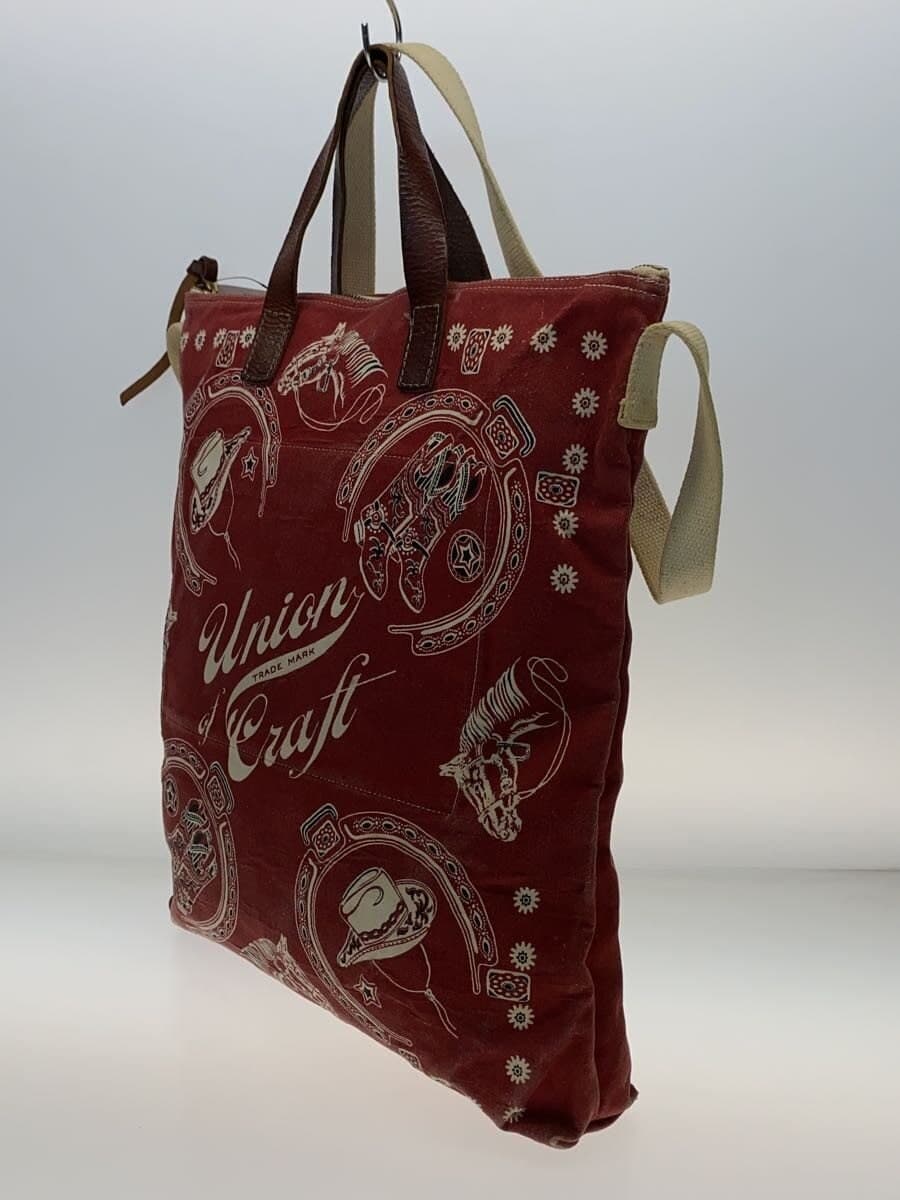 RRL Tote Bag Cotton RED All-over pattern 2