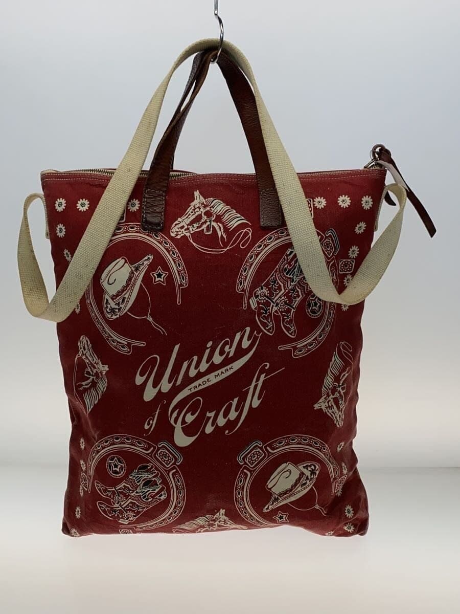 RRL Tote Bag Cotton RED All-over pattern 3