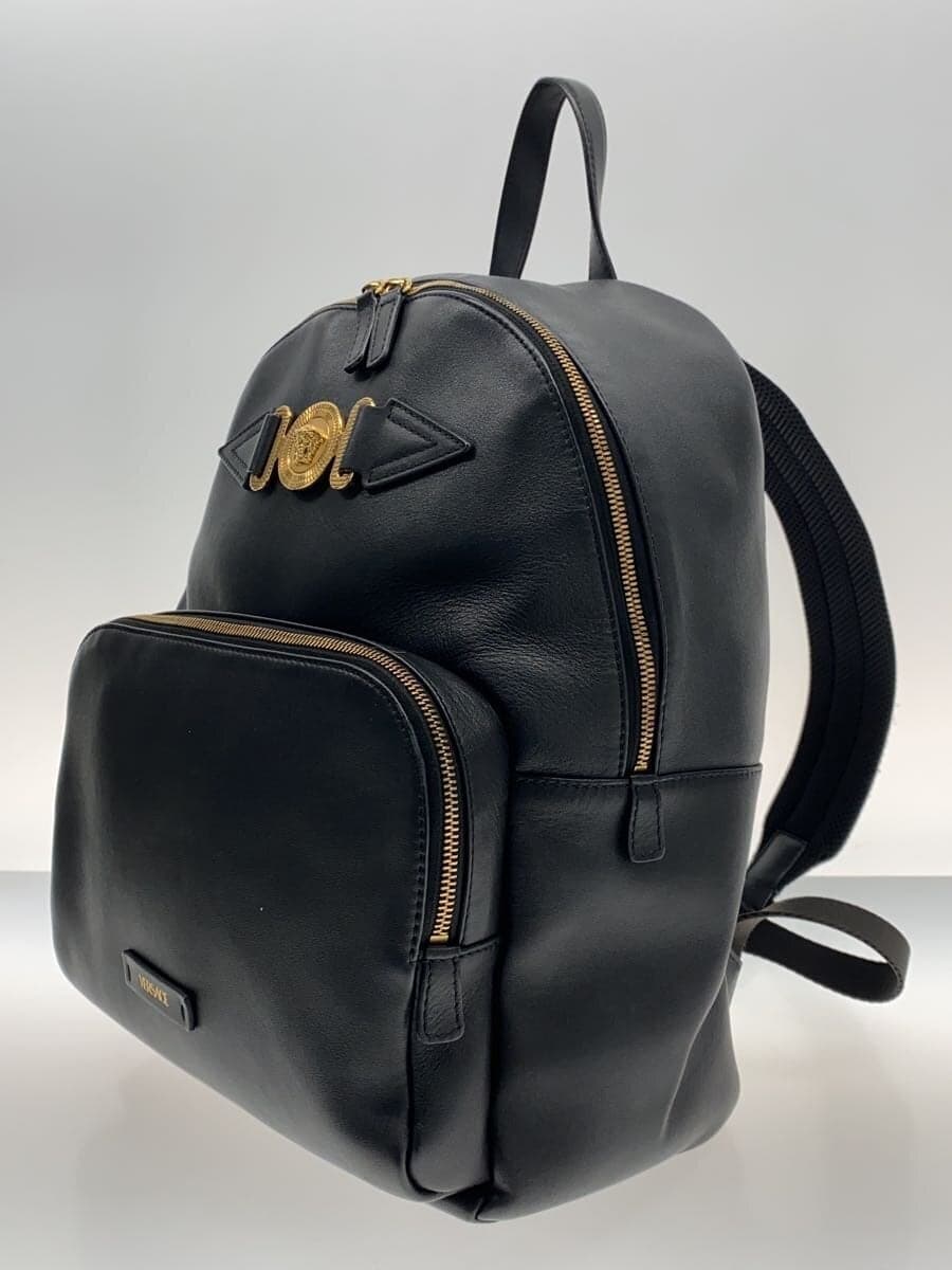 VERSACE Medusa Letter V Backpack Leather Black 1005331 2
