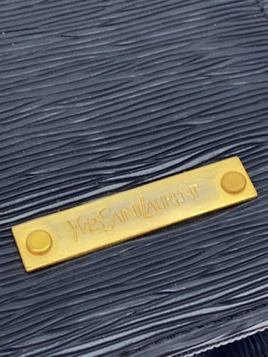 YVES SAINT LAURENT Shoulder Bag -- Black Épi Flap 5