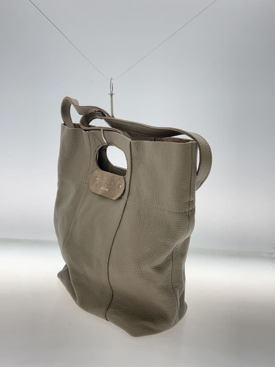 nouer x Beaure Shoulder Bag Leather GRY 2